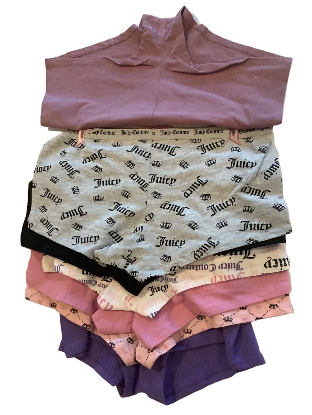 Juicy Couture Logo Boy Short Panty Underwear 7 Pack XL New - Picture 6 of 9